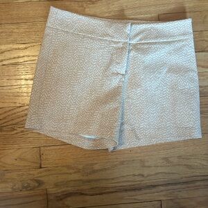 Women's White Patterned Shorts